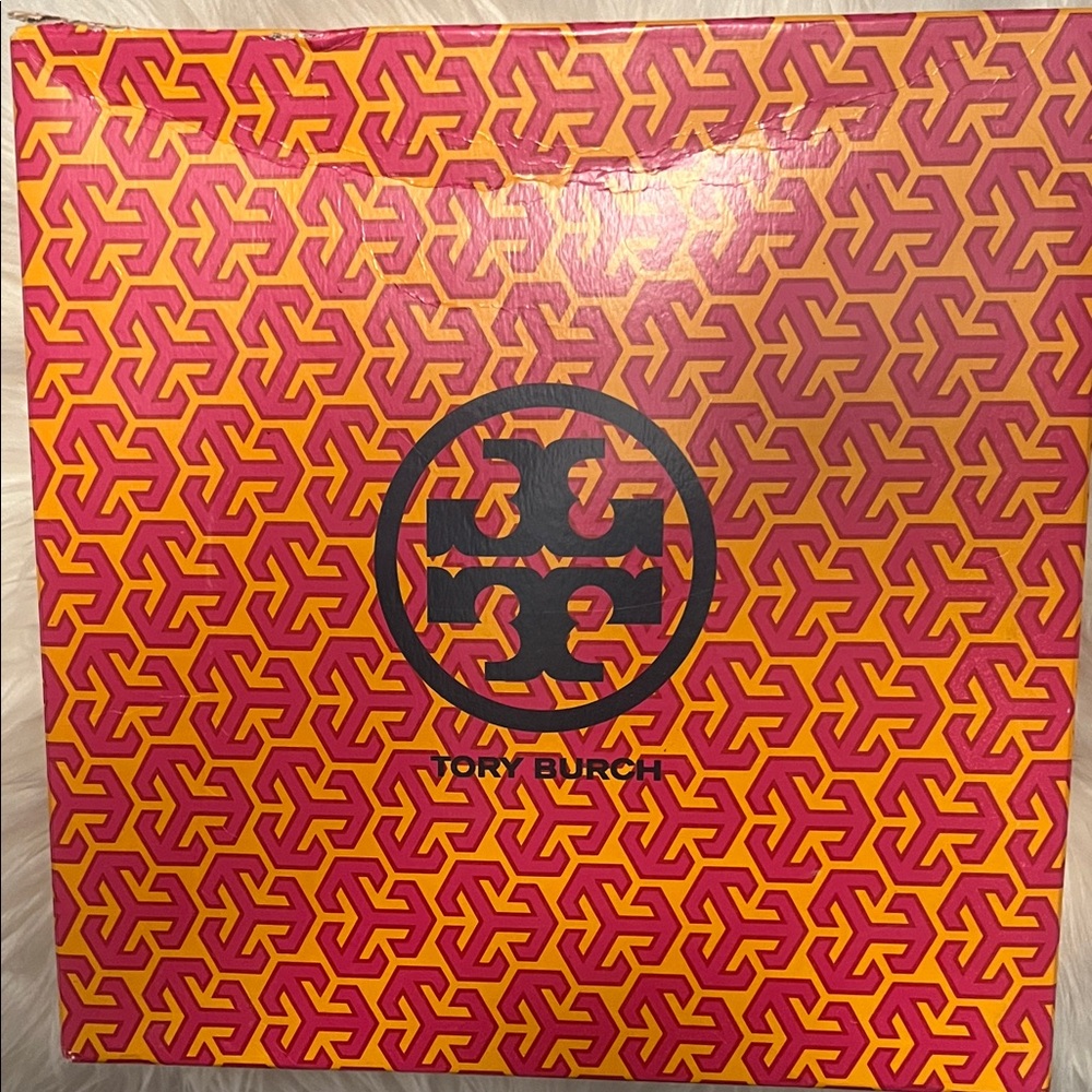 Tory Burch Tan Leather Double-Strap Slide Sandals with Gold Logo - Picture 4 of 5